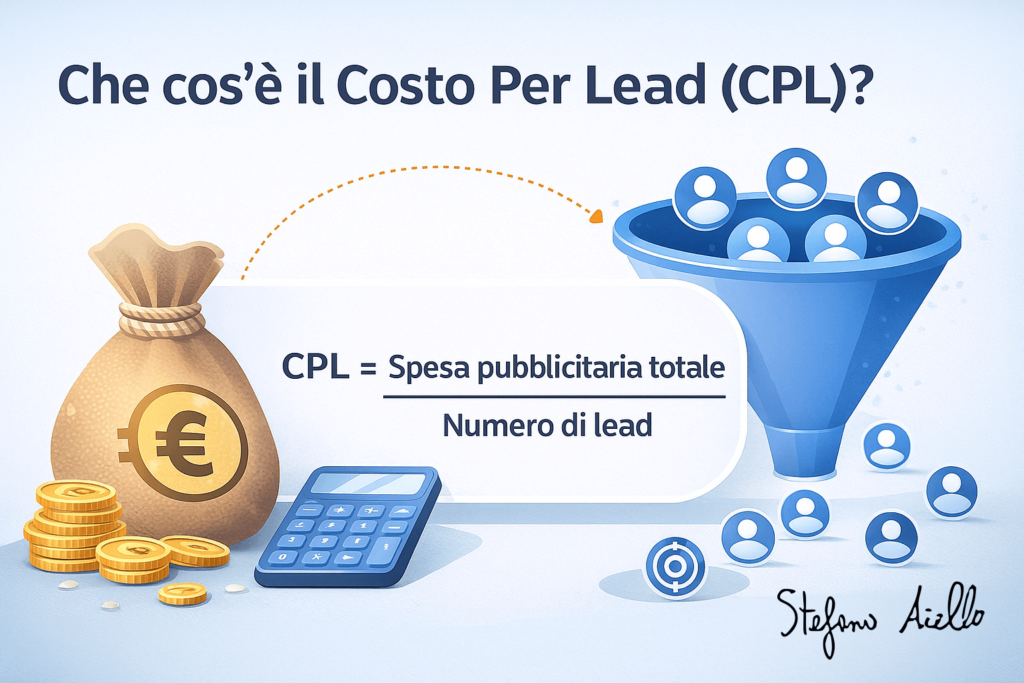 definizione del CPL come il rapporto tra la spesa pubblicitaria e il numero di lead generati