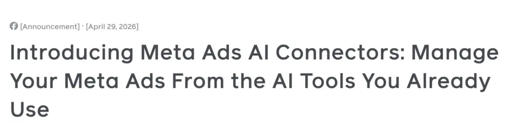 Meta Ads MCP: ora puoi collegare ChatGPT e Claude al tuo account pubblicitario 1 meta ads mcp