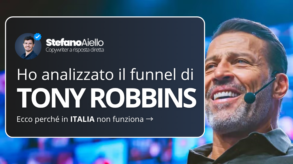Sono stato scelto per analizzare il funnel italiano dell’evento europeo di Tony Robbins