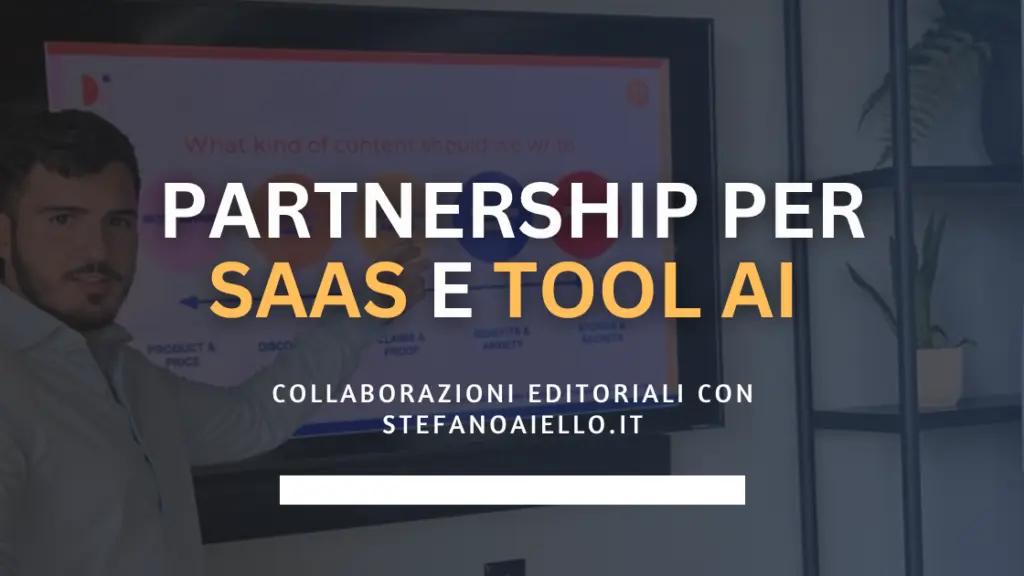 Stefano Aiello | Copywriter a Risposta Diretta per aziende 32 Partnership per SaaS, tool AI e servizi digitali su blog italiano di copywriting e marketing